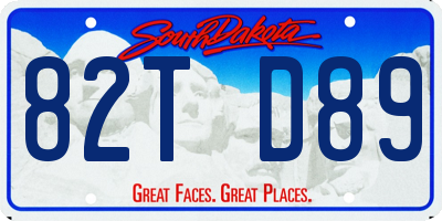 SD license plate 82TD89