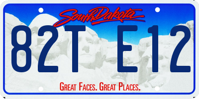 SD license plate 82TE12
