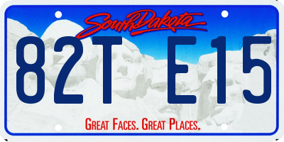 SD license plate 82TE15