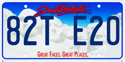 SD license plate 82TE20