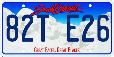 SD license plate 82TE26
