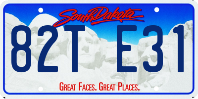 SD license plate 82TE31