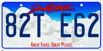SD license plate 82TE62