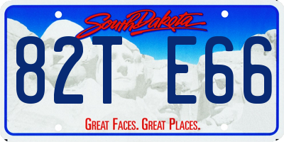 SD license plate 82TE66