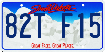 SD license plate 82TF15