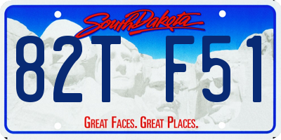 SD license plate 82TF51
