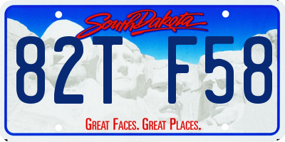 SD license plate 82TF58