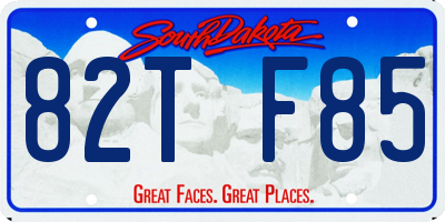 SD license plate 82TF85