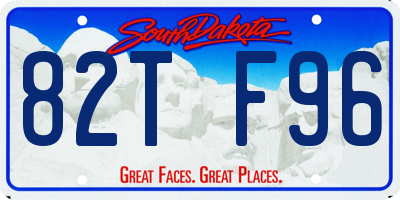 SD license plate 82TF96