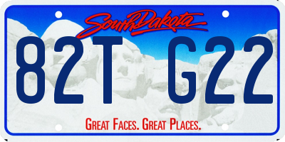 SD license plate 82TG22
