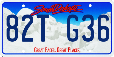 SD license plate 82TG36