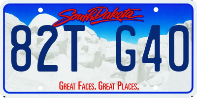 SD license plate 82TG40