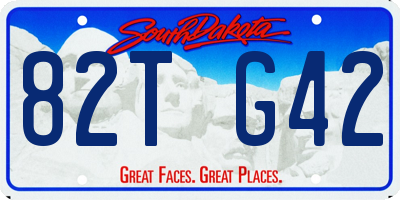 SD license plate 82TG42