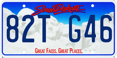 SD license plate 82TG46