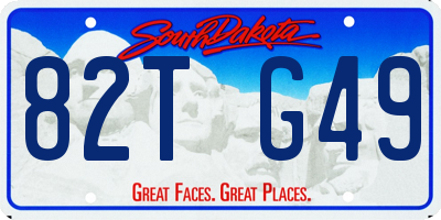 SD license plate 82TG49