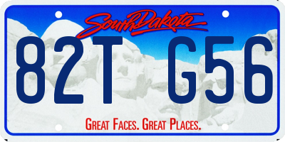 SD license plate 82TG56
