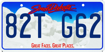 SD license plate 82TG62