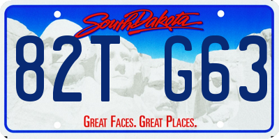 SD license plate 82TG63