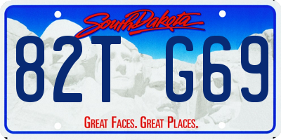 SD license plate 82TG69