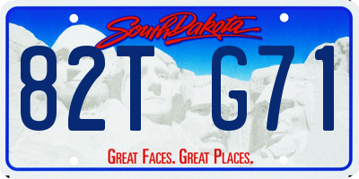 SD license plate 82TG71