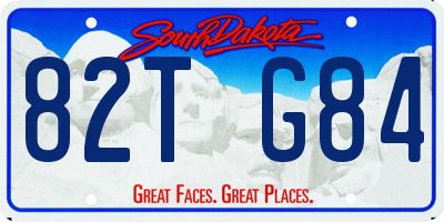 SD license plate 82TG84