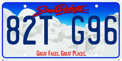 SD license plate 82TG96