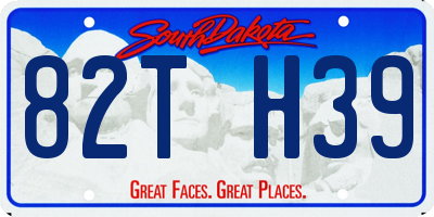 SD license plate 82TH39