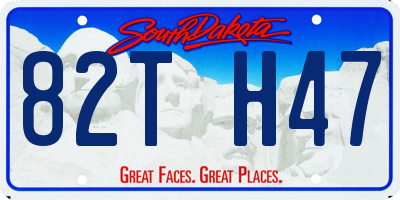 SD license plate 82TH47