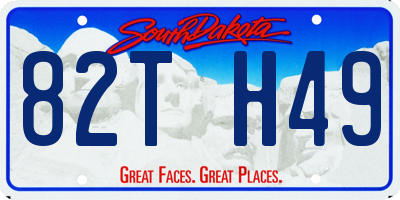 SD license plate 82TH49