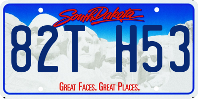 SD license plate 82TH53