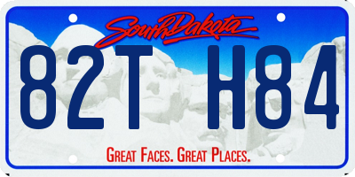 SD license plate 82TH84