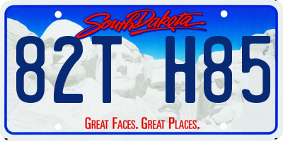 SD license plate 82TH85