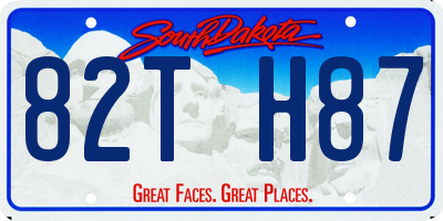 SD license plate 82TH87