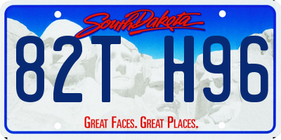 SD license plate 82TH96