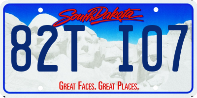SD license plate 82TI07