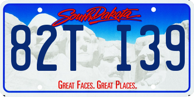 SD license plate 82TI39