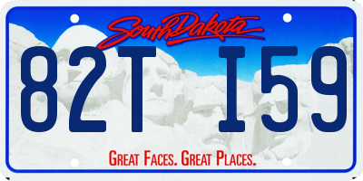 SD license plate 82TI59