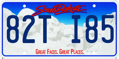 SD license plate 82TI85