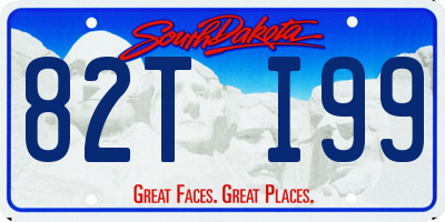 SD license plate 82TI99