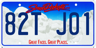 SD license plate 82TJ01