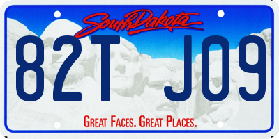 SD license plate 82TJ09