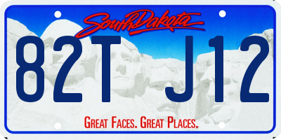 SD license plate 82TJ12
