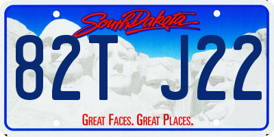 SD license plate 82TJ22