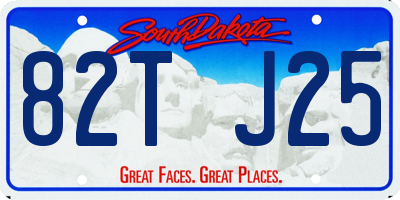 SD license plate 82TJ25