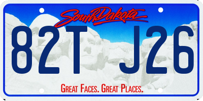 SD license plate 82TJ26
