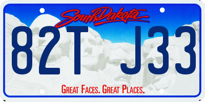 SD license plate 82TJ33