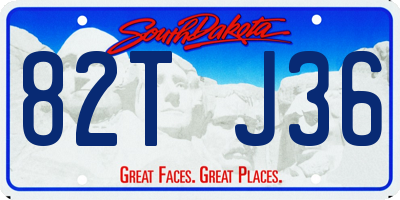 SD license plate 82TJ36