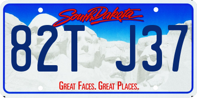 SD license plate 82TJ37