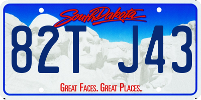 SD license plate 82TJ43
