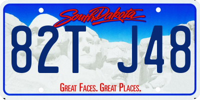 SD license plate 82TJ48
